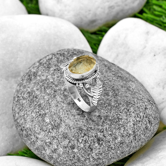 Natural Yellow Scapolite Rough Ring size-7.5 R-1272 SDR211307