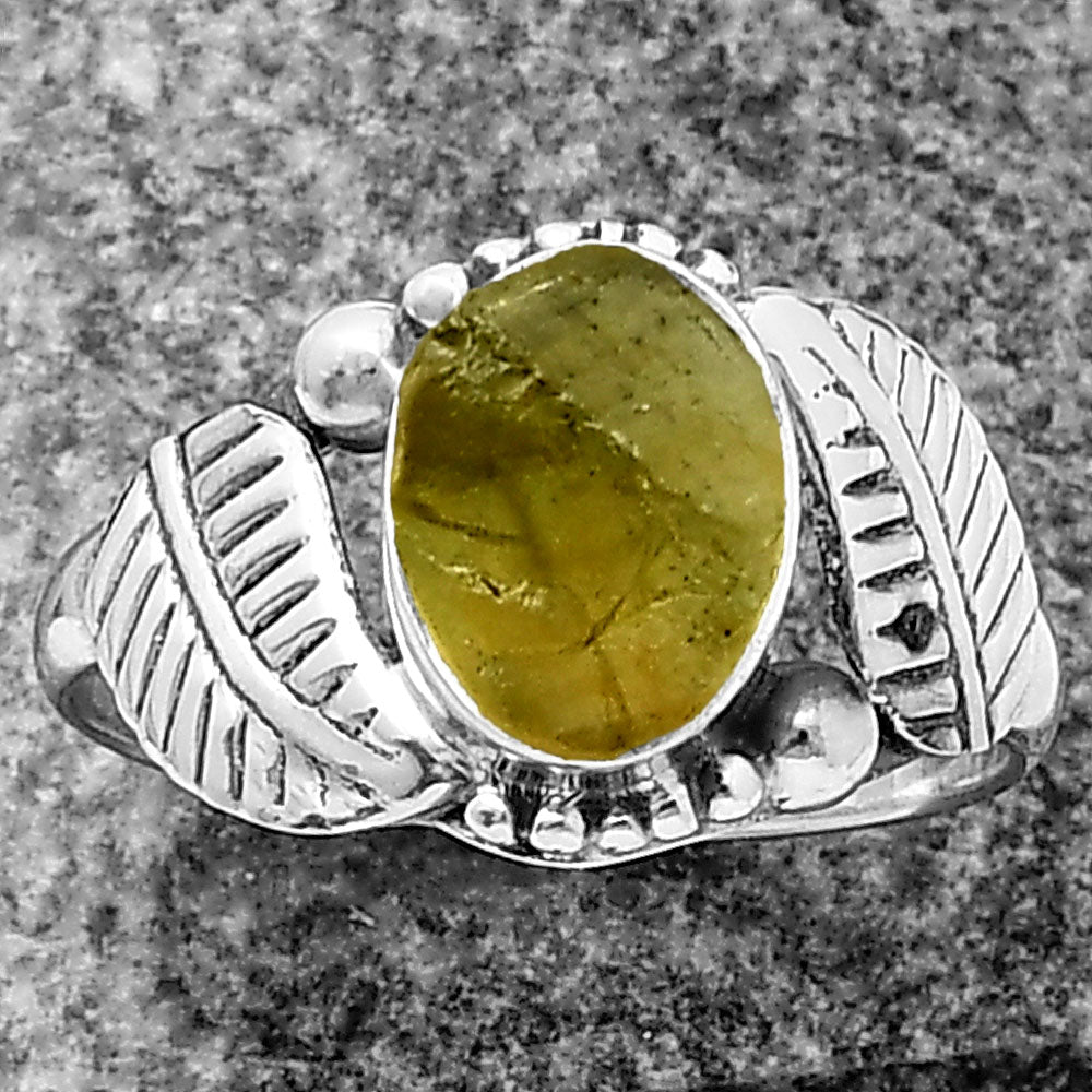 Natural Rare Kornerupine Rough Ring size-8.5 R-1272 SDR211346