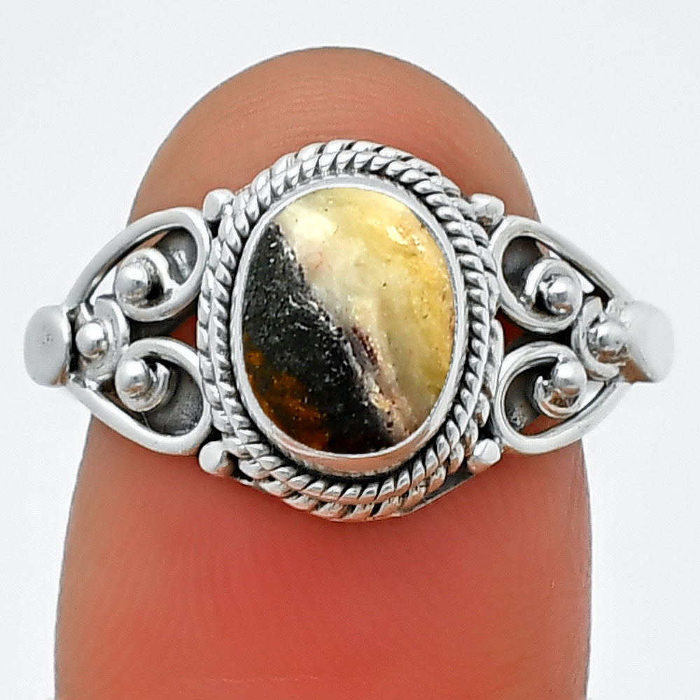 Natural Indian Blanket Jasper Ring size-7 R-1283 SDR211364
