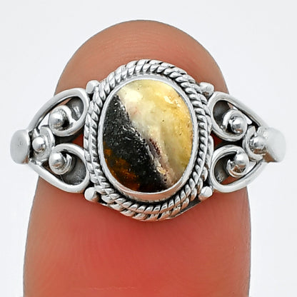 Natural Indian Blanket Jasper Ring size-7 R-1283 SDR211364
