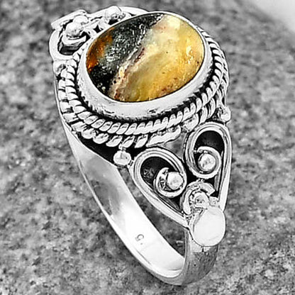 Natural Indian Blanket Jasper Ring size-7 R-1283 SDR211364