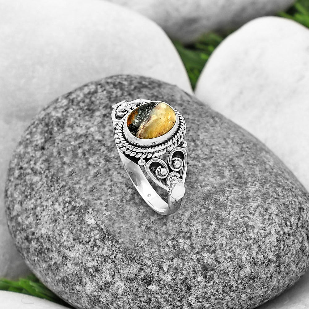 Natural Indian Blanket Jasper Ring size-7 R-1283 SDR211364