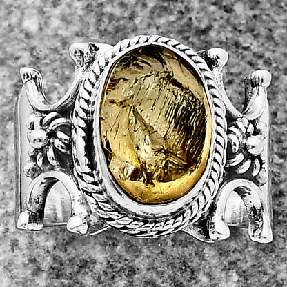 Natural Yellow Scapolite Rough Ring size-7.5 R-1344 SDR212673