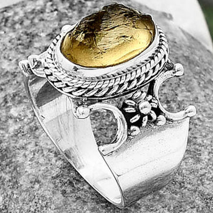 Natural Yellow Scapolite Rough Ring size-7.5 R-1344 SDR212673