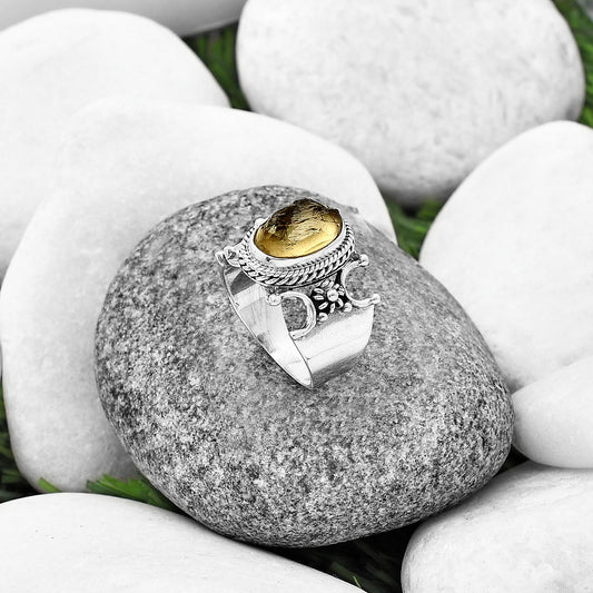 Natural Yellow Scapolite Rough Ring size-7.5 R-1344 SDR212673