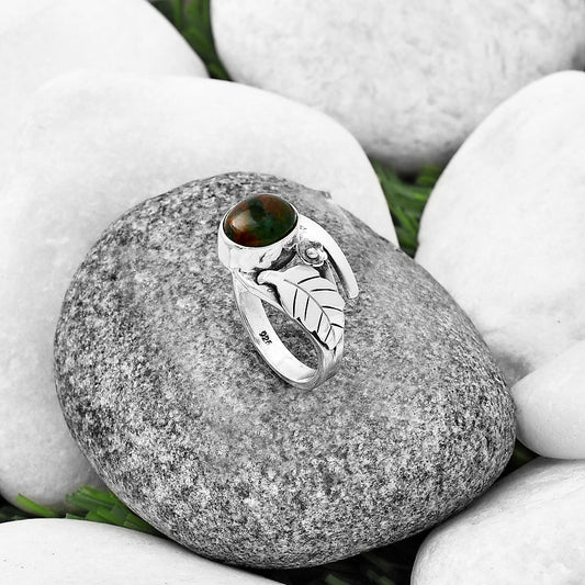 Natural Chrome Chalcedony Ring size-8 R-1410 SDR212725