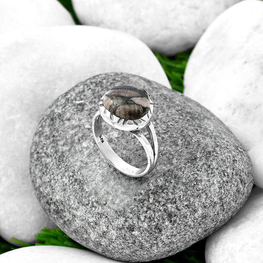 Natural Mexican Cabbing Fossil Ring size-7 R-1074 SDR213245