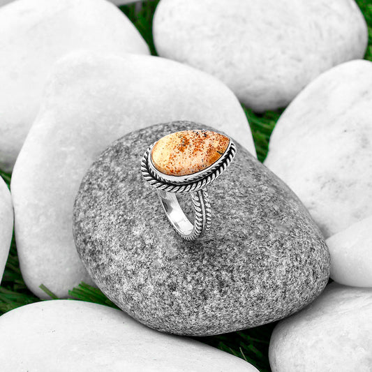Natural Picture Jasper Ring size-7.5 R-1065 SDR213414