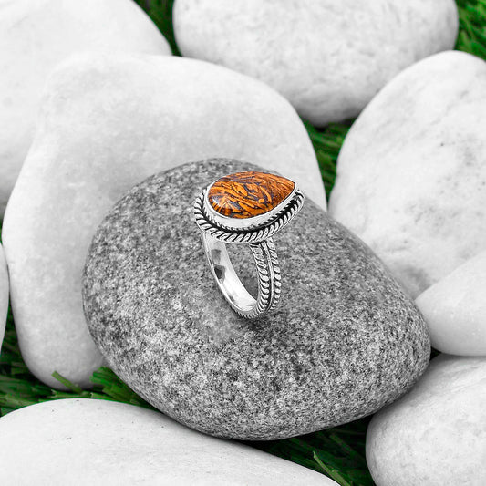 Coquina Fossil Jasper - India Ring size-7 R-1065 SDR213484
