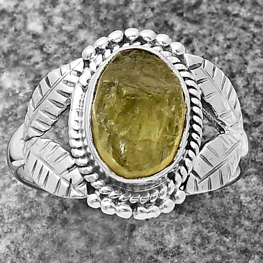 Natural Green Kyanite Rough - India Ring size-7 R-1387 SDR213667