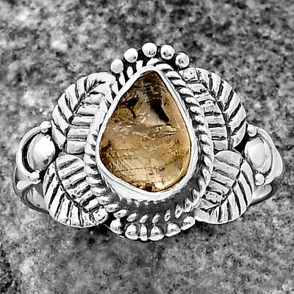 Natural Yellow Scapolite Rough Ring size-8 R-1387 SDR213688