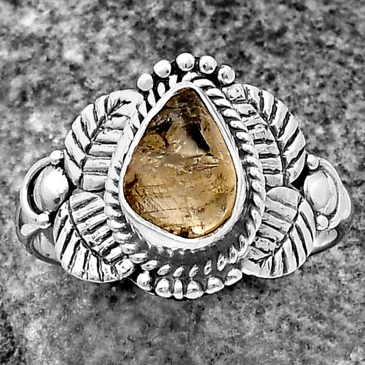 Natural Yellow Scapolite Rough Ring size-8 R-1387 SDR213688