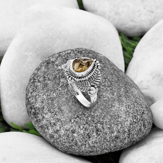 Natural Yellow Scapolite Rough Ring size-8 R-1387 SDR213688