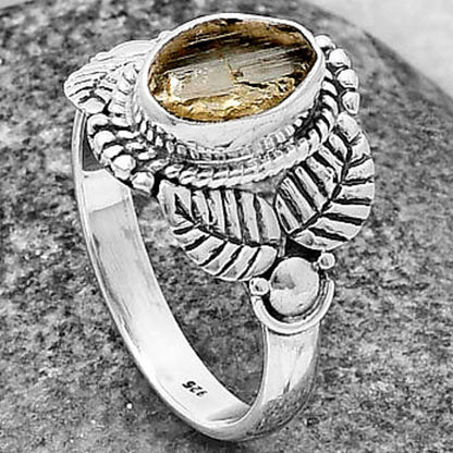 Natural Yellow Scapolite Rough Ring size-8 R-1387 SDR213698