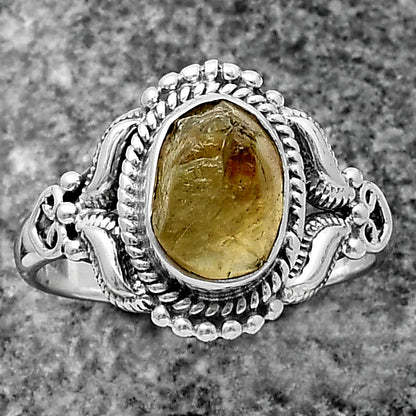 Natural Peridot Rough Ring size-8 R-1286 SDR213751