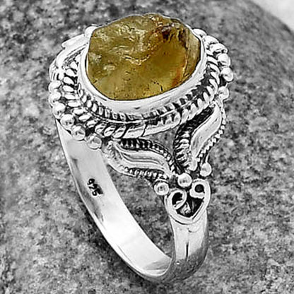 Natural Peridot Rough Ring size-8 R-1286 SDR213751