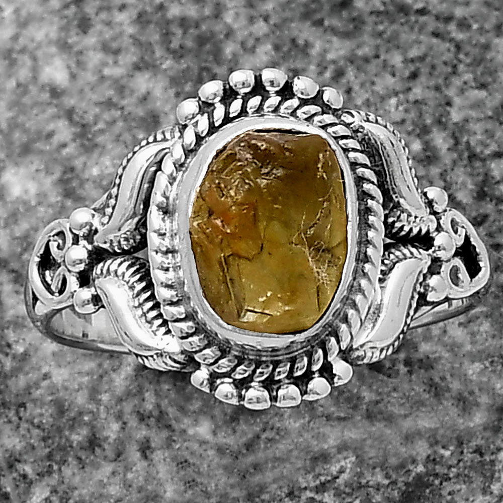 Natural Rare Kornerupine Rough Ring size-7.5 R-1286 SDR213754