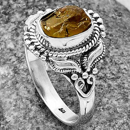 Natural Rare Kornerupine Rough Ring size-7.5 R-1286 SDR213754