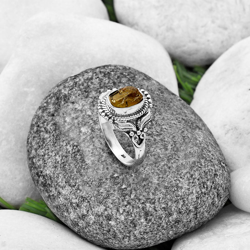 Natural Rare Kornerupine Rough Ring size-7.5 R-1286 SDR213754