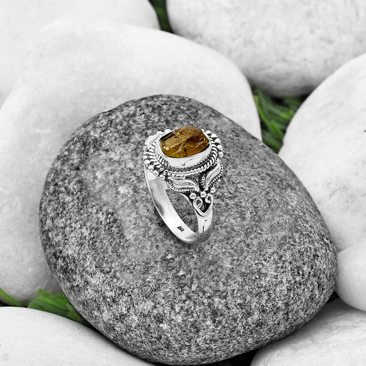 Natural Rare Kornerupine Rough Ring size-7.5 R-1286 SDR213754