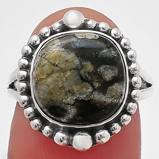 Llanite Blue Opal Crystal Sphere Ring size-7 R-1154 SDR213944