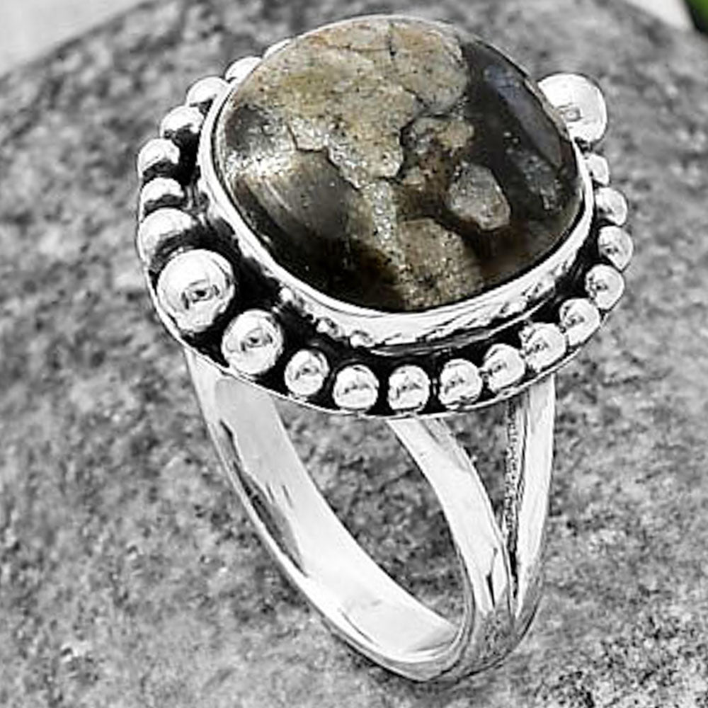 Llanite Blue Opal Crystal Sphere Ring size-7 R-1154 SDR213944