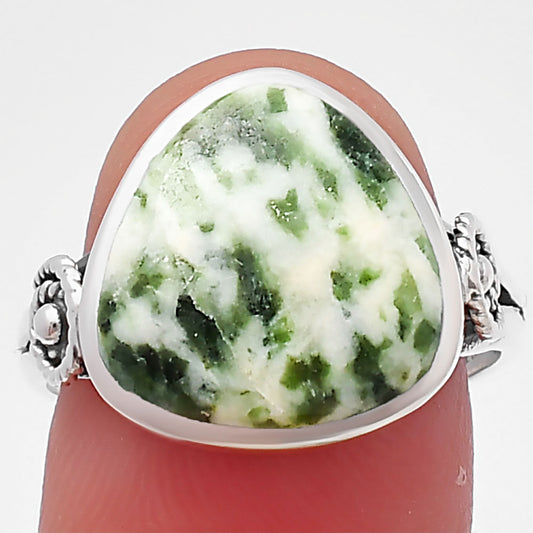 Spiral - Natural Dioptase Ring size-8.5 R-1062 SDR214055