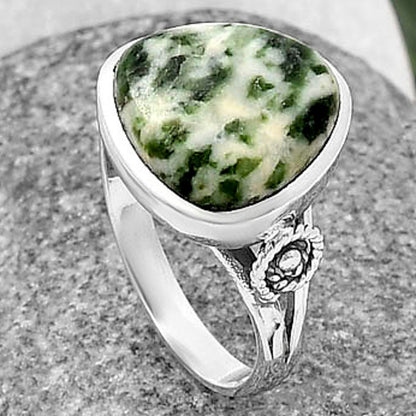 Spiral - Natural Dioptase Ring size-8.5 R-1062 SDR214055