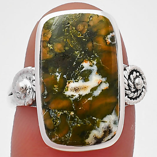 Spiral - Ocean Jasper Ring size-8 R-1062 SDR214124