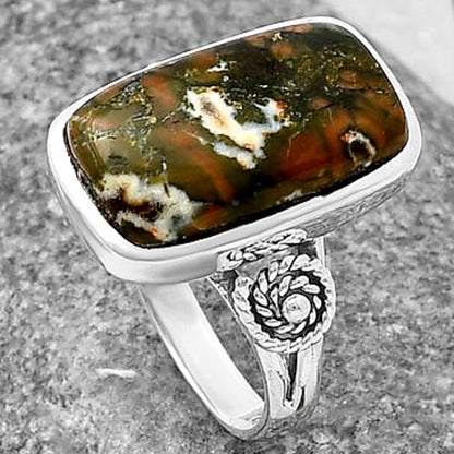Spiral - Ocean Jasper Ring size-8 R-1062 SDR214124