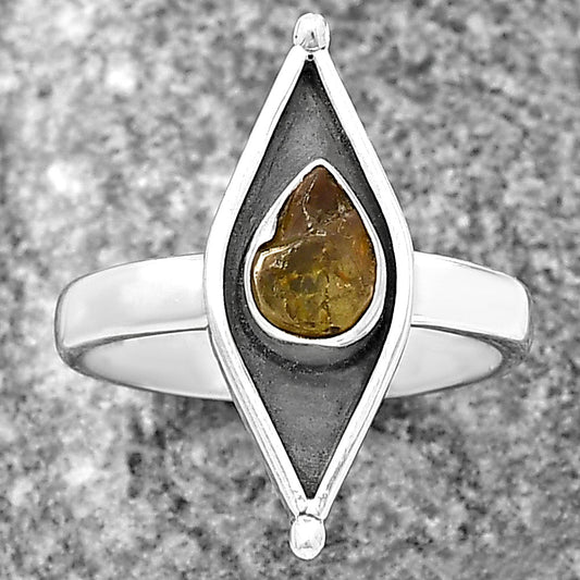Evil Eye - Rare Kornerupine Rough Ring size-7.5 R-1628 SDR214204