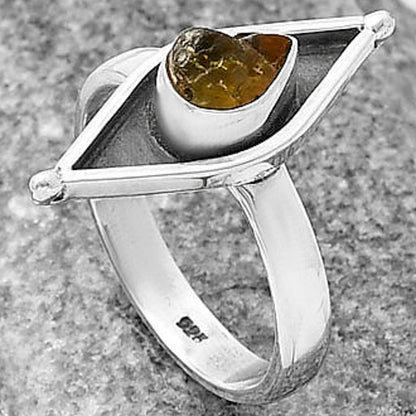 Evil Eye - Rare Kornerupine Rough Ring size-7.5 R-1628 SDR214204