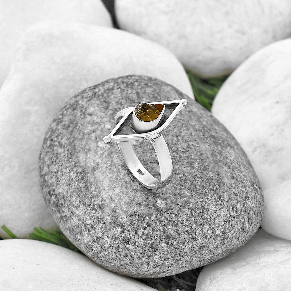 Evil Eye - Rare Kornerupine Rough Ring size-7.5 R-1628 SDR214204