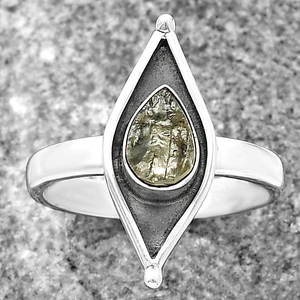 Evil Eye - Aquamarine Rough - Brazil Ring size-9 R-1628 SDR214205