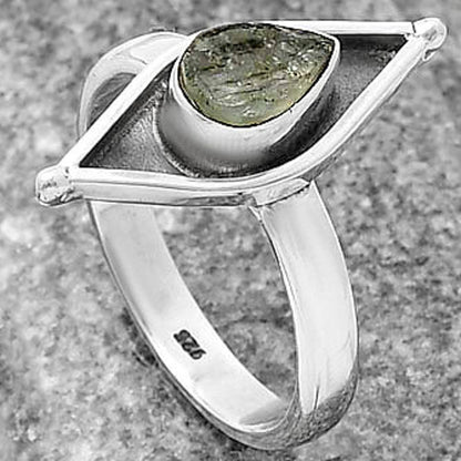 Evil Eye - Aquamarine Rough - Brazil Ring size-9 R-1628 SDR214205