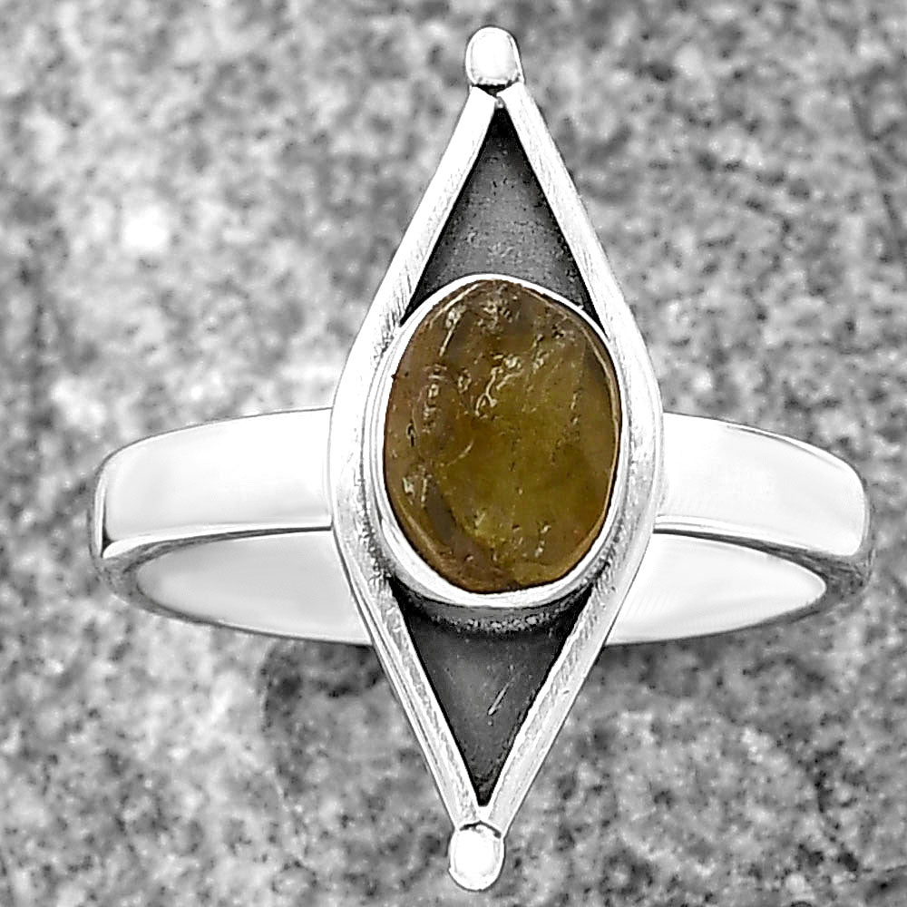Evil Eye - Rare Kornerupine Rough Ring size-9 R-1628 SDR214215