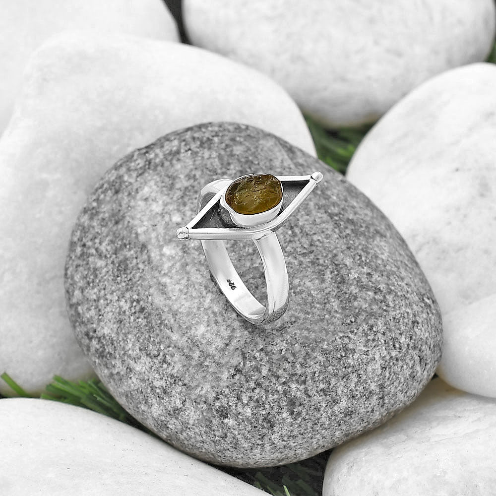 Evil Eye - Rare Kornerupine Rough Ring size-9 R-1628 SDR214215