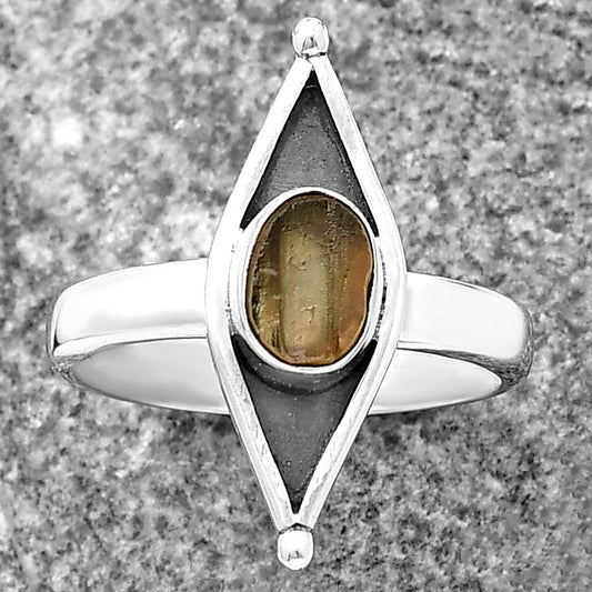 Evil Eye - Yellow Scapolite Rough Ring size-8 R-1628 SDR214218