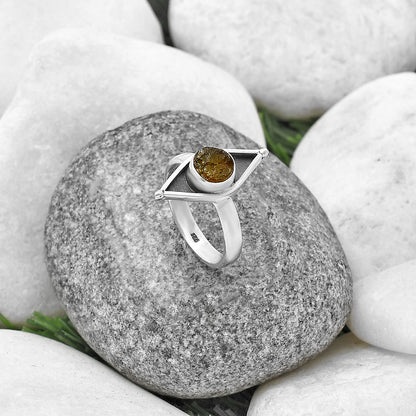 Evil Eye - Rare Kornerupine Rough Ring size-8 R-1628 SDR214221