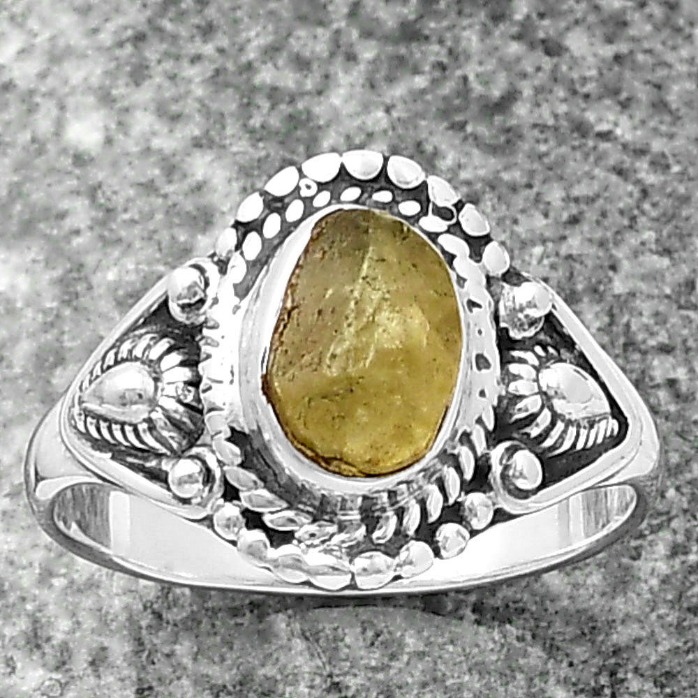Natural Peridot Rough Ring size-7.5 R-1300 SDR214493