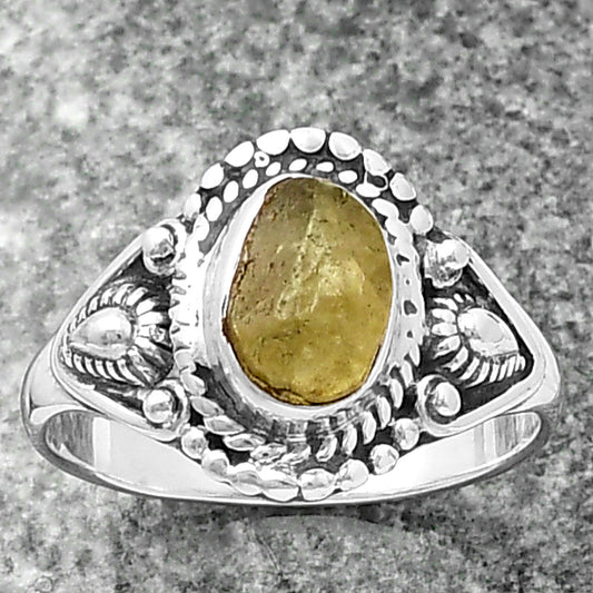 Natural Peridot Rough Ring size-7.5 R-1300 SDR214493