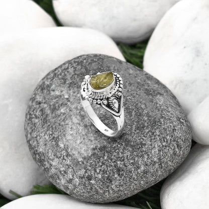 Natural Peridot Rough Ring size-7.5 R-1300 SDR214493