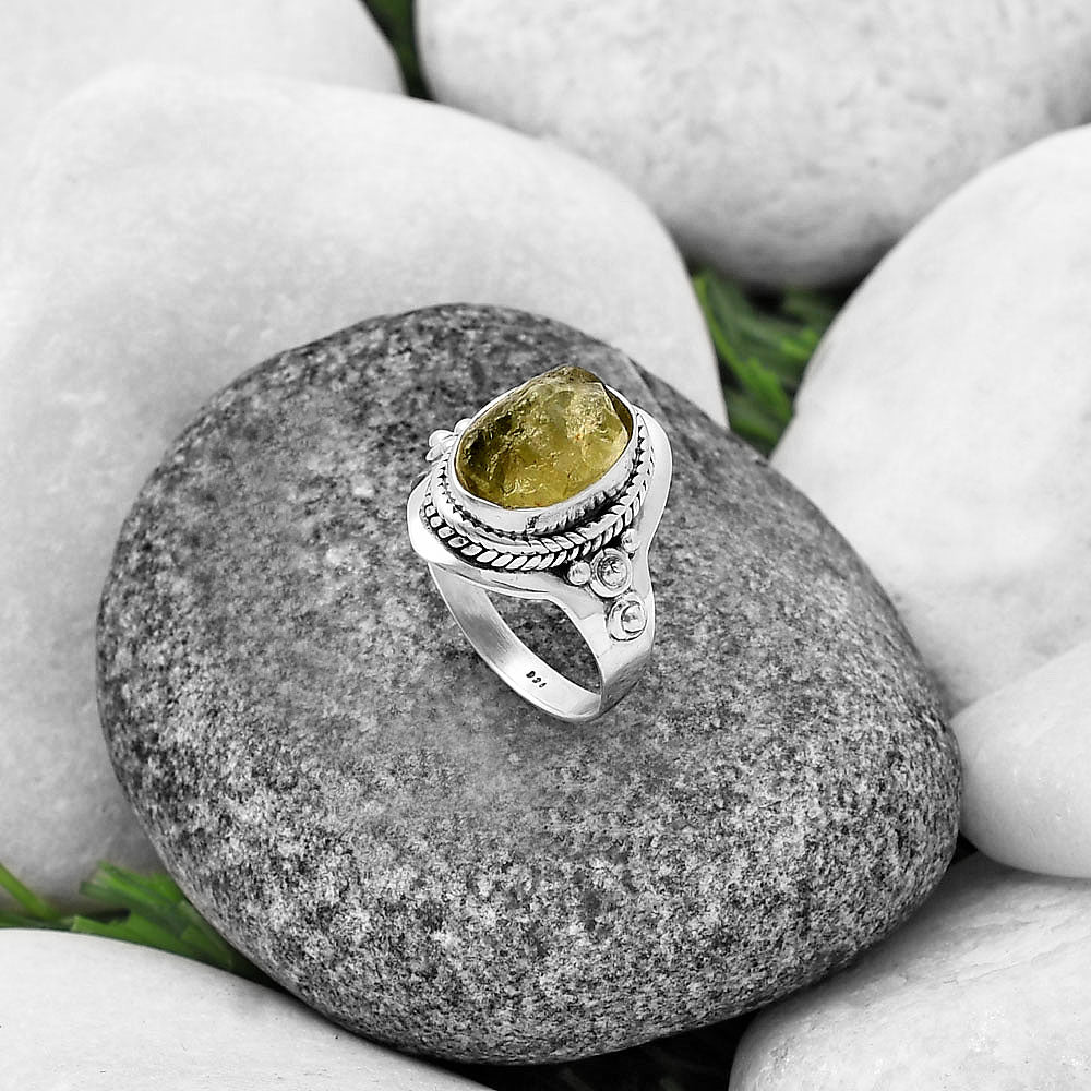 Natural Green Kyanite Rough - India Ring size-7 R-1420 SDR214554