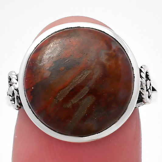 Natural Red Moss Agate Ring size-8.5 R-1062 SDR214616