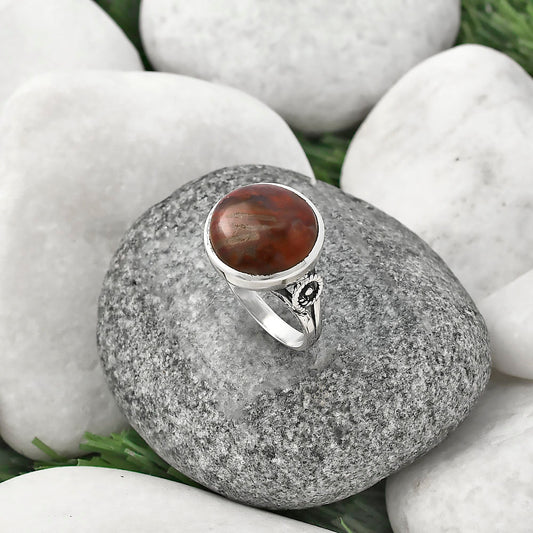 Natural Red Moss Agate Ring size-8.5 R-1062 SDR214616