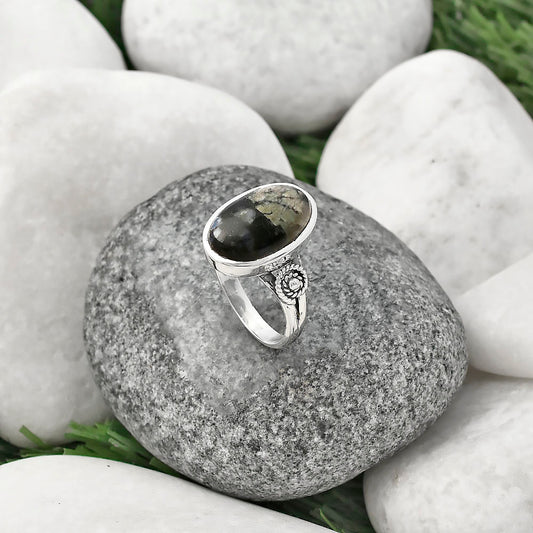 Llanite Blue Opal Crystal Sphere Ring size-8 R-1062 SDR214621