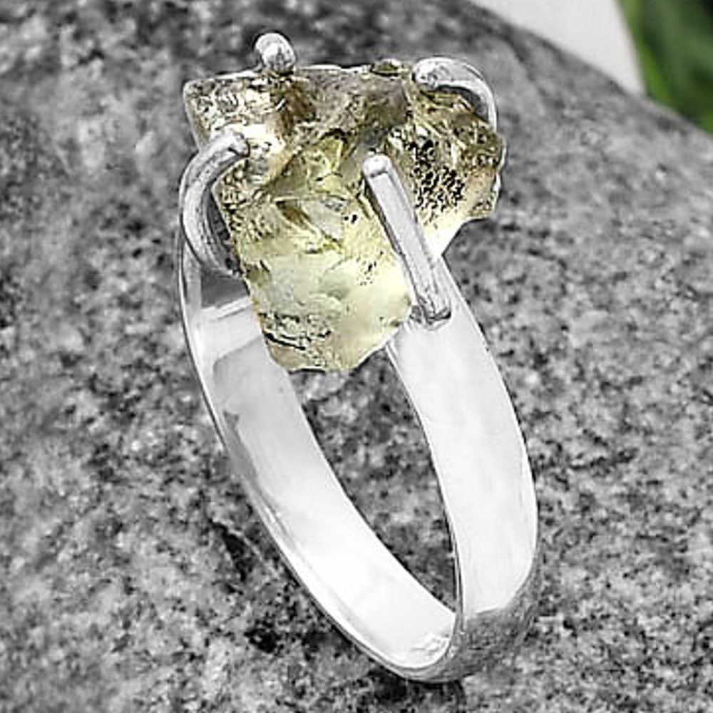 Prasiolite (Green Amethyst) Rough Ring size-7 R-1052 SDR214907