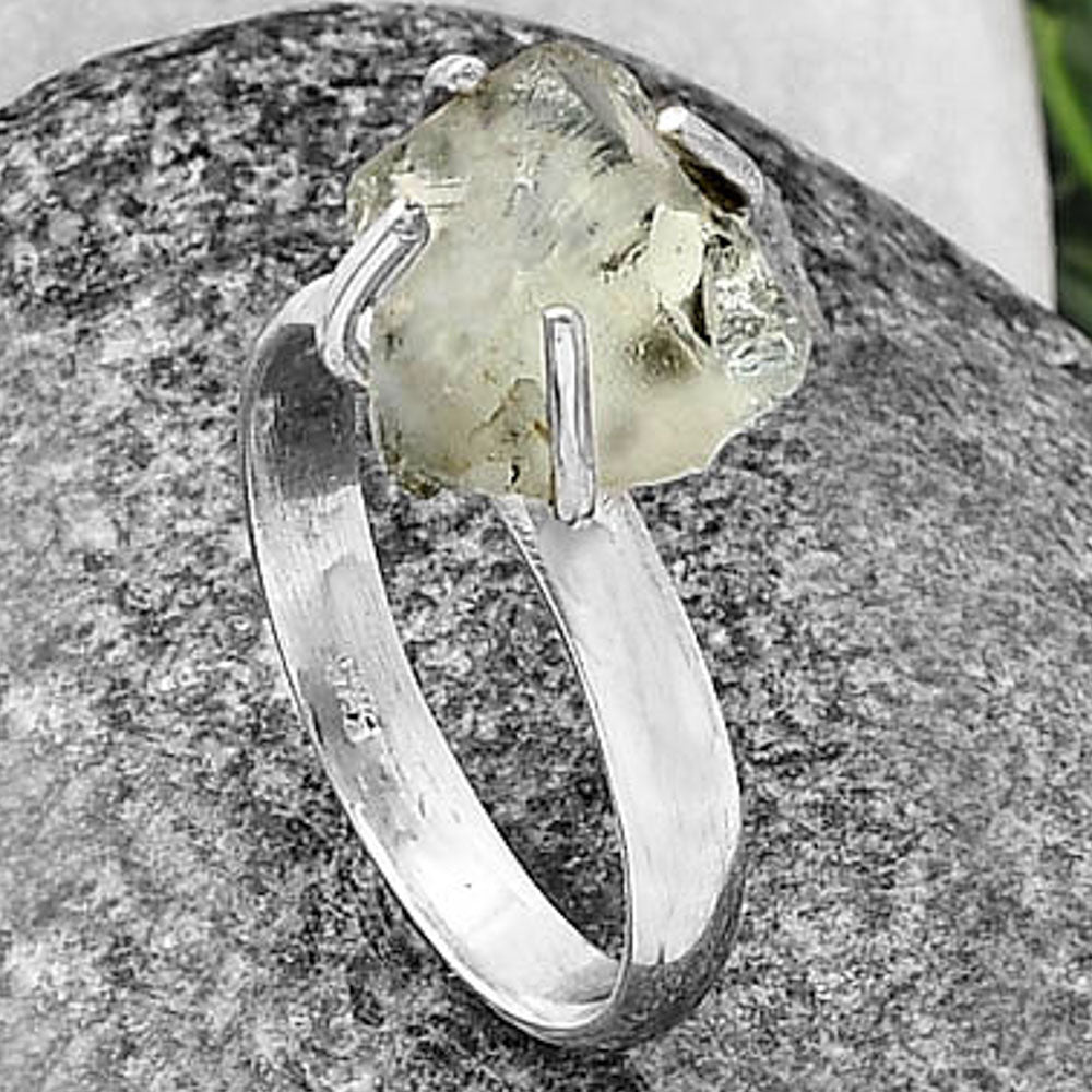 Prasiolite (Green Amethyst) Rough Ring size-8.5 R-1052 SDR214920
