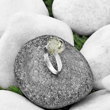 Prasiolite (Green Amethyst) Rough Ring size-8.5 R-1052 SDR214920