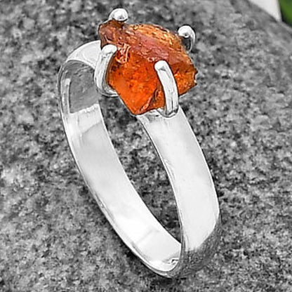 Natural Mandarin Citrine Rough Ring size-7 R-1052 SDR214922